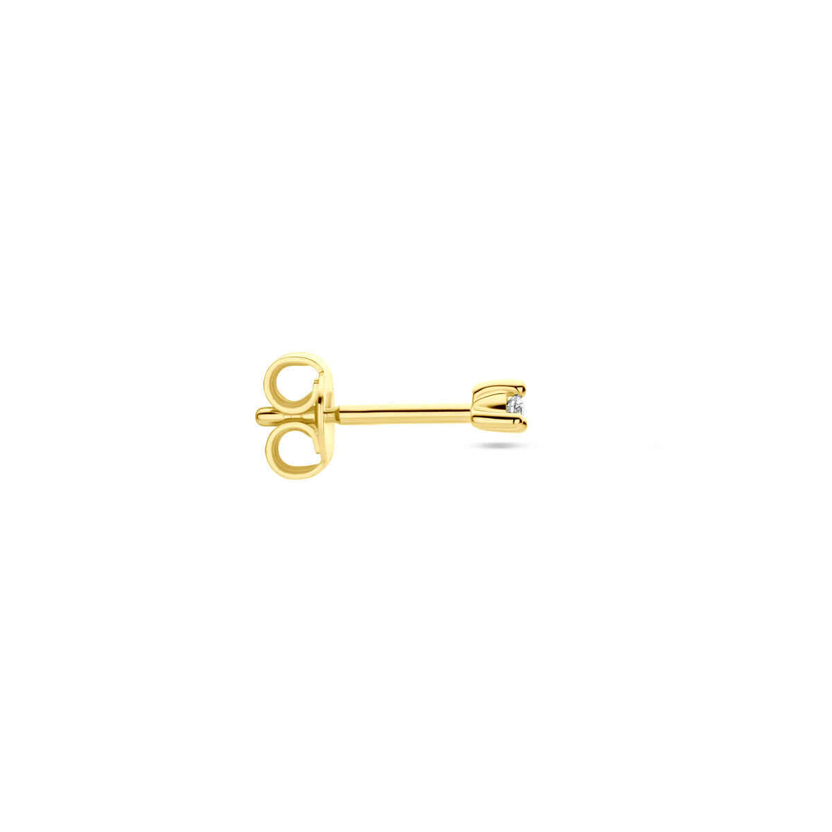 Pendiente de botón de oro amarillo con diamante – vendido por unidad