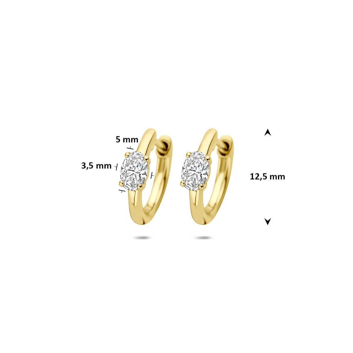 Aros de oro de 14k con diamante cultivado en laboratorio