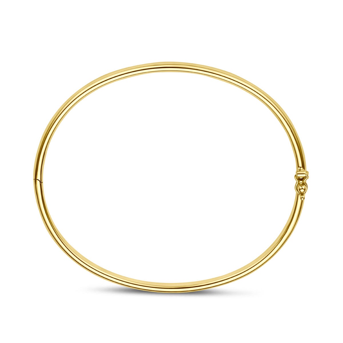 Pulsera bangle de oro amarillo de 9k con núcleo de plata