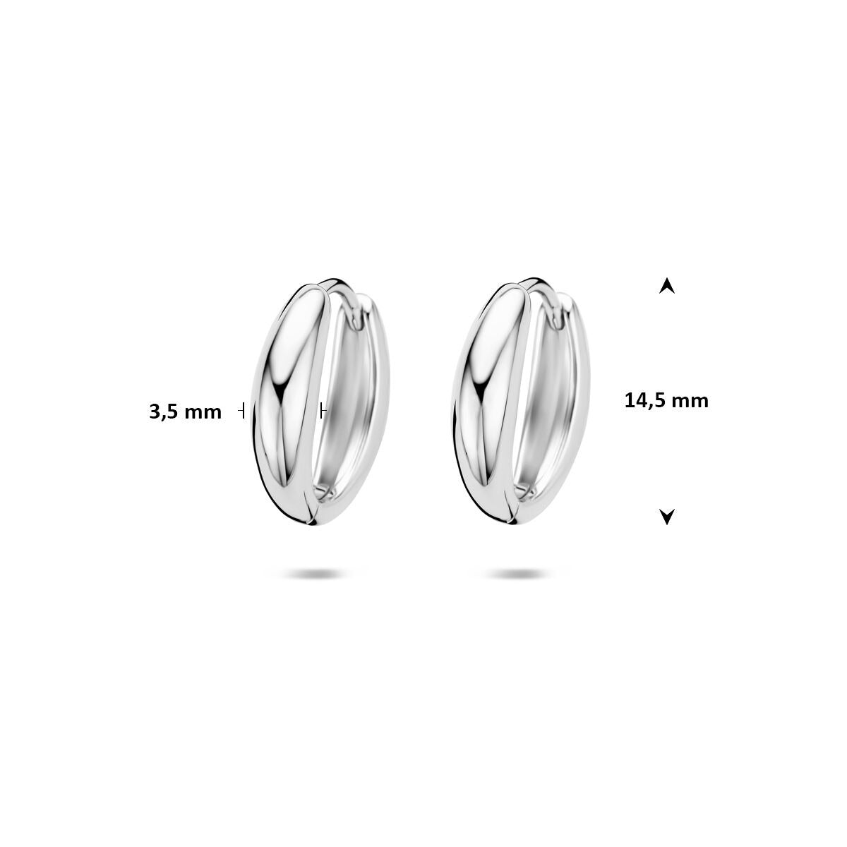 Aros de plata rodiada