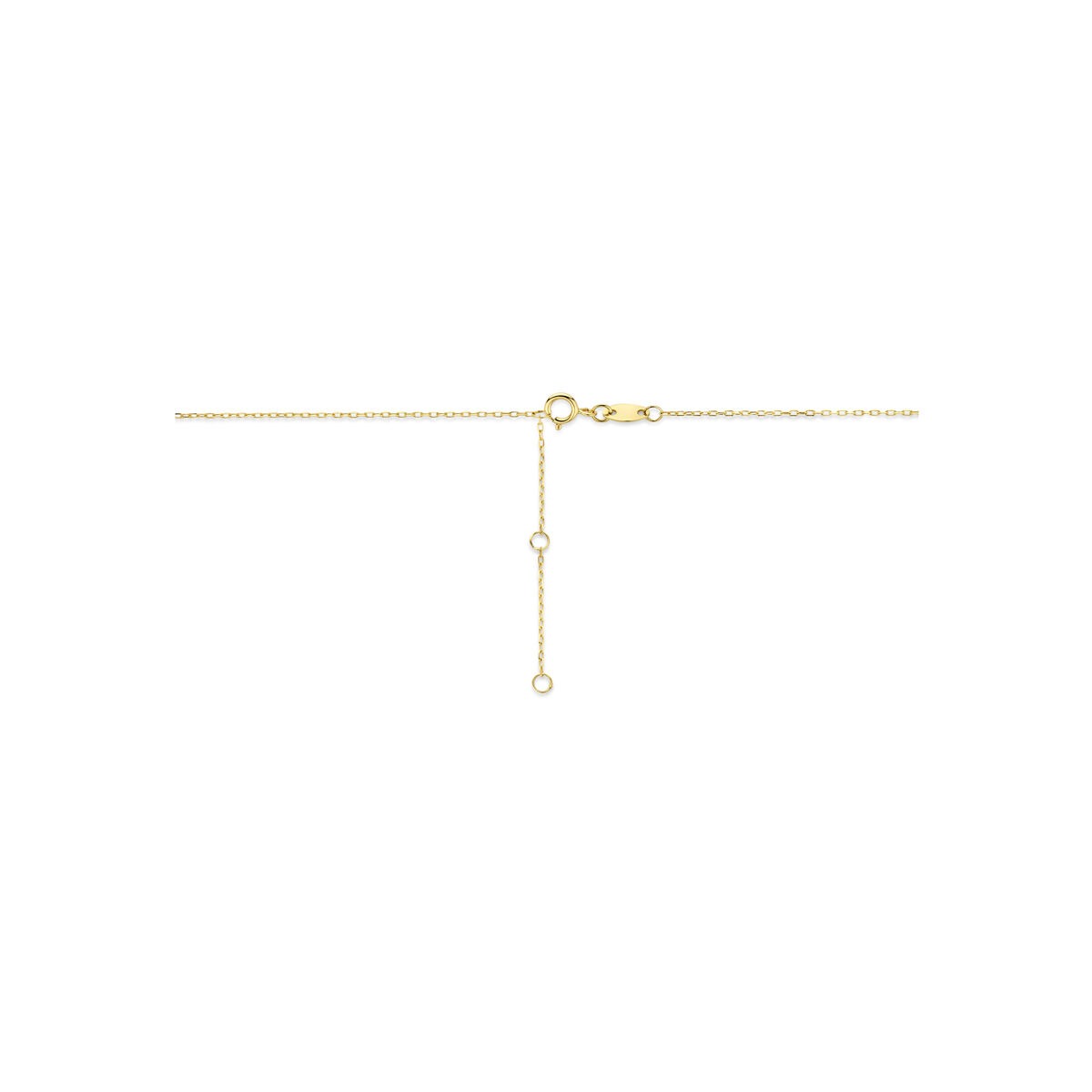 Collar de oro amarillo de 14k con piedras preciosas sintéticas
