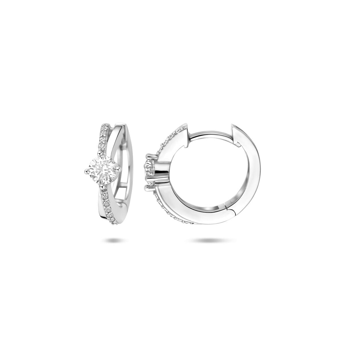 Aros de plata con circonitas - plata 925 rodiada