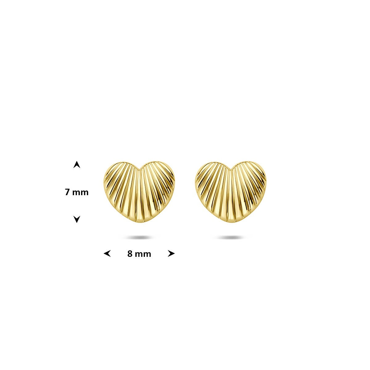 14k Geelgouden hart oorknopjes