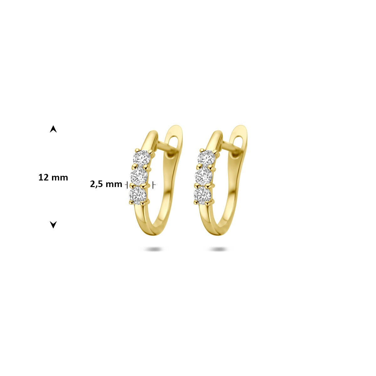 Aros de oro amarillo de 14k con diamante