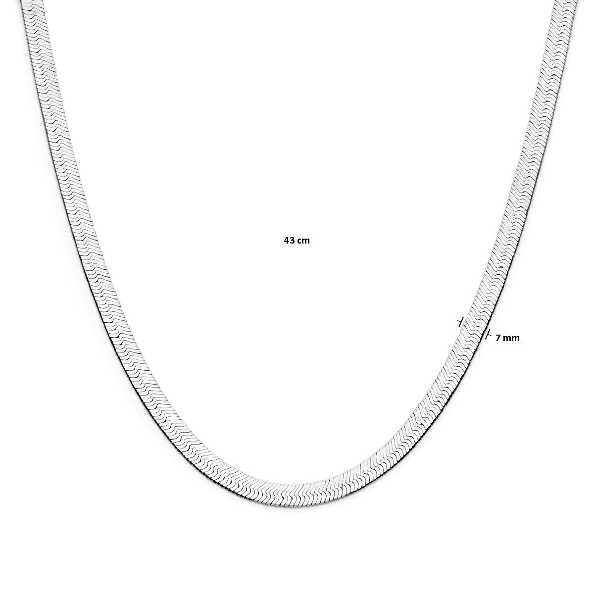 Collar de plata de mujer – collar chapado en rodio con eslabones omega