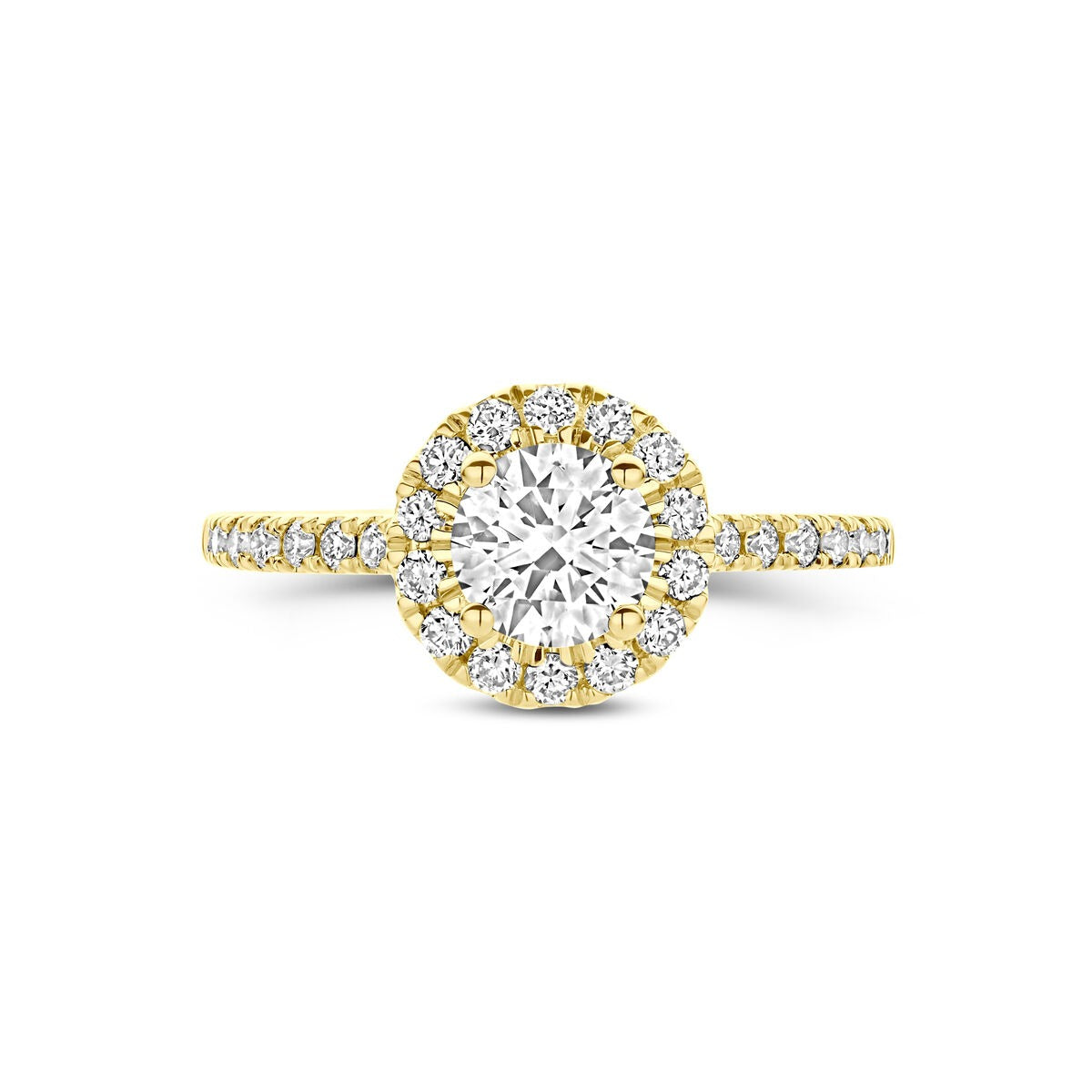 anillo de oro amarillo de 14k con diamante cultivado en laboratorio 1.10ct