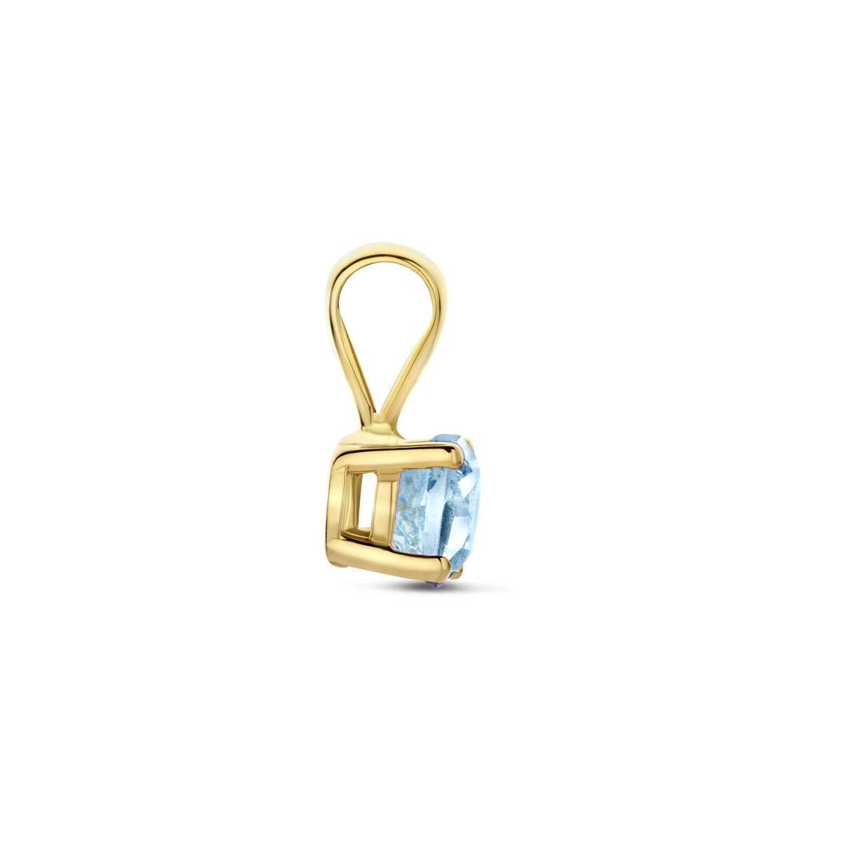 Colgante de oro amarillo de 14k con topacio azul