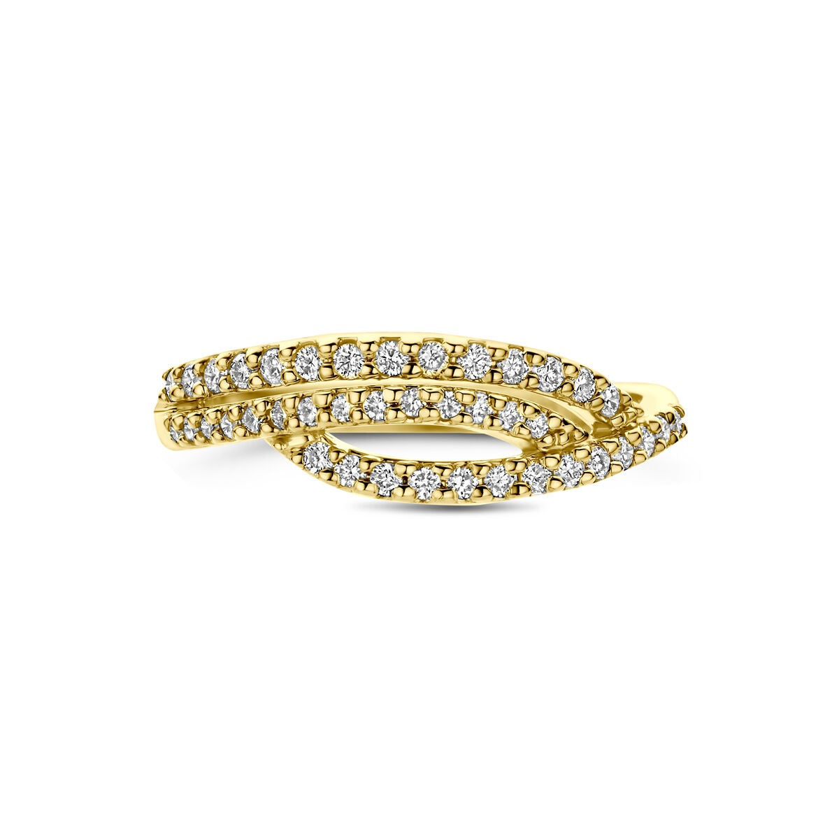 Anillo de oro amarillo de 14k con diamante cultivado en laboratorio
