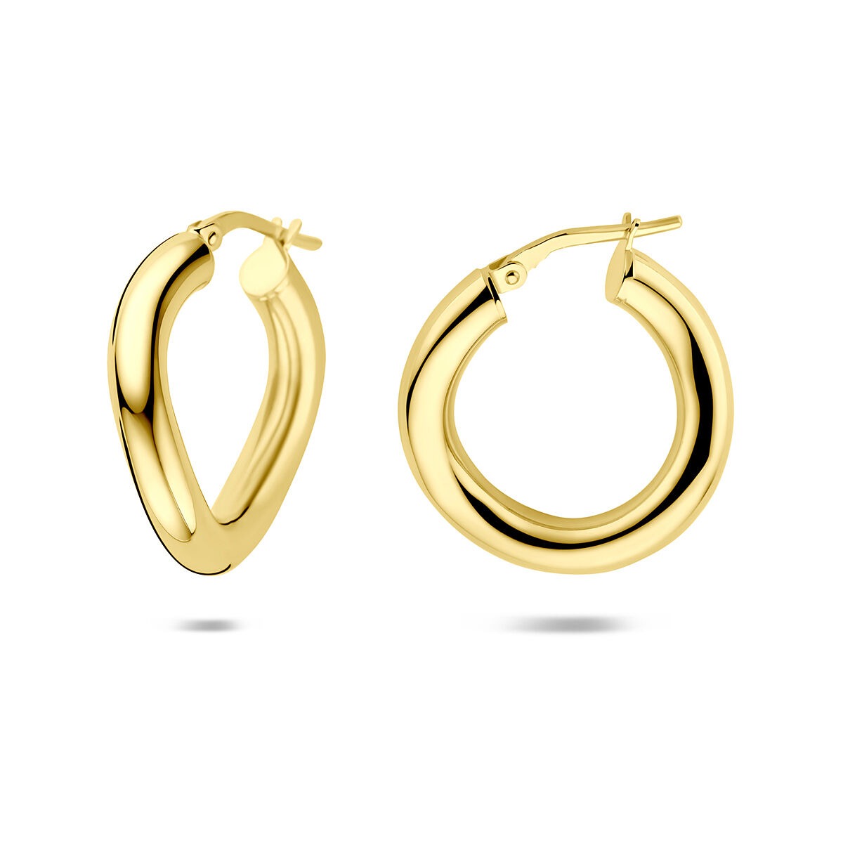Aros chapados en oro de plata de mujer – 23 mm