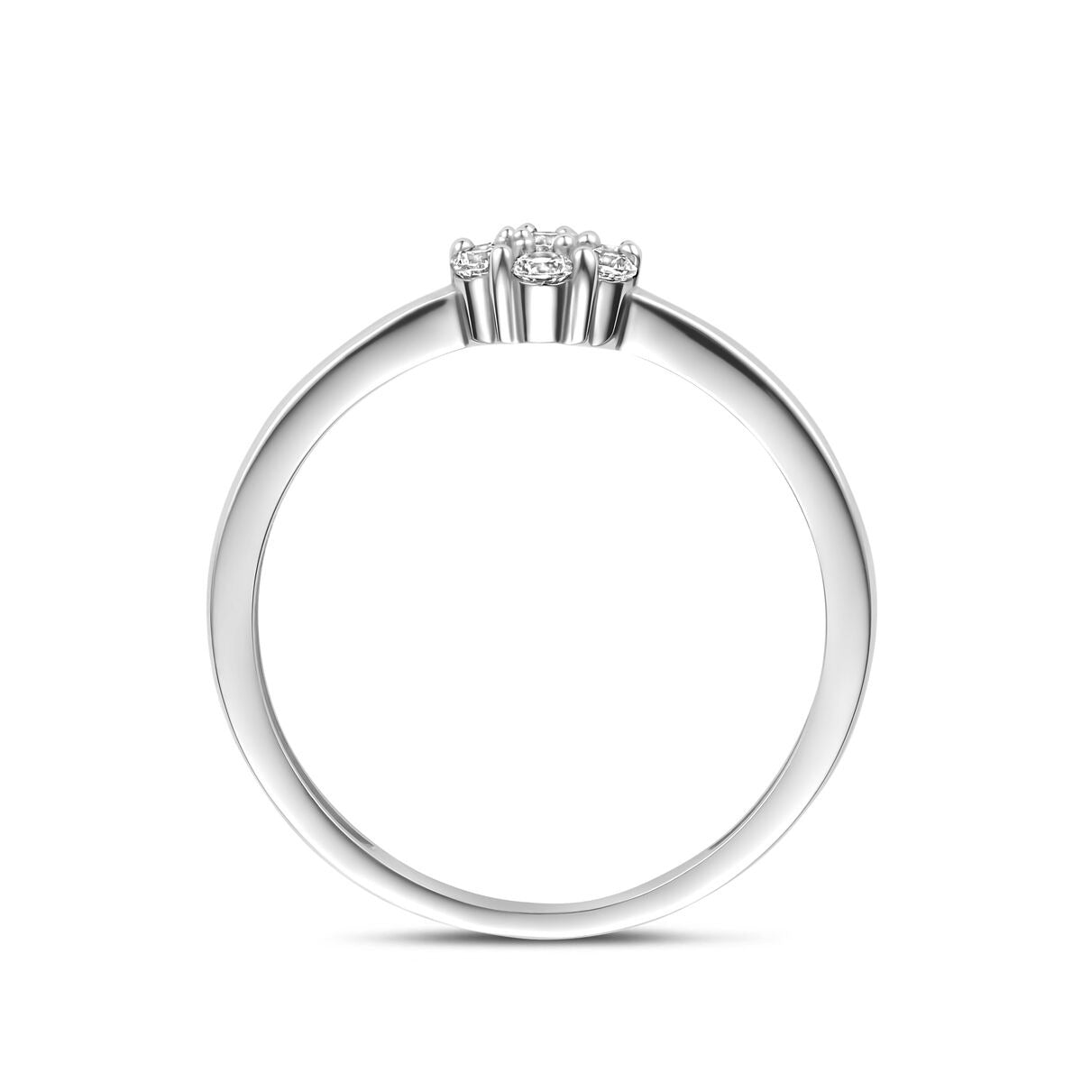 Anillo de mujer de plata con zirconia solitaria – 6 mm