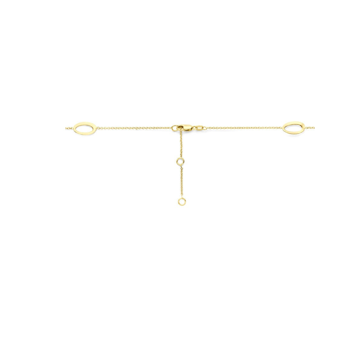 collar de oro amarillo de 14k con elementos ovales