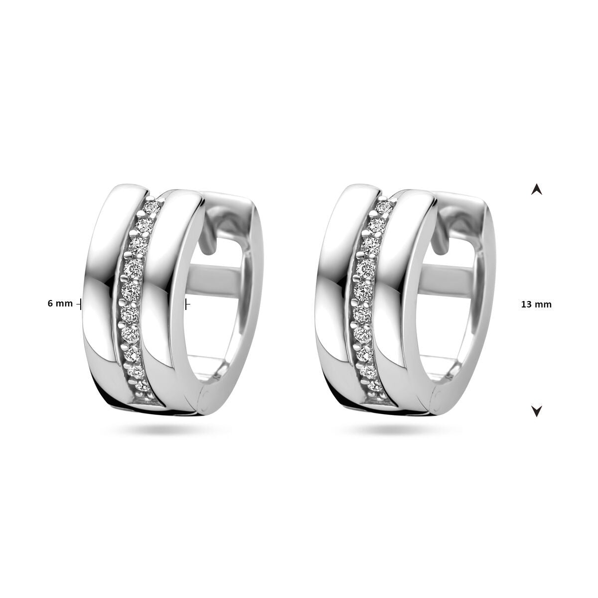 Aros de plata con circonitas - plata 925 rodiada