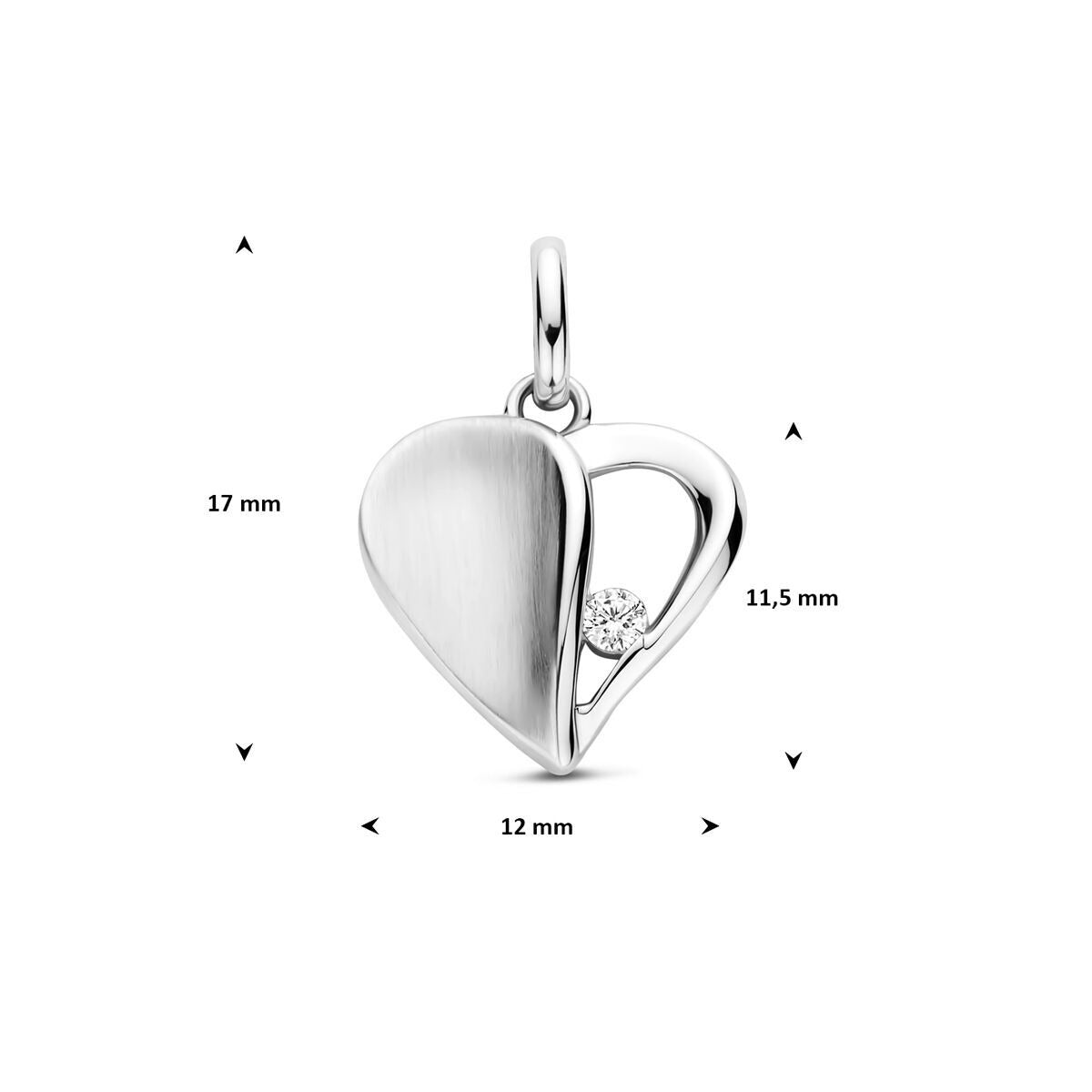 Colgante de plata con corazón y circonitas – rodiado 925