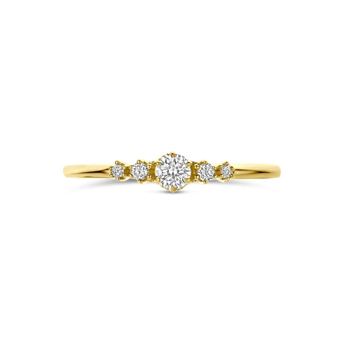 anillo de oro amarillo de 14k con diamante cultivado en laboratorio