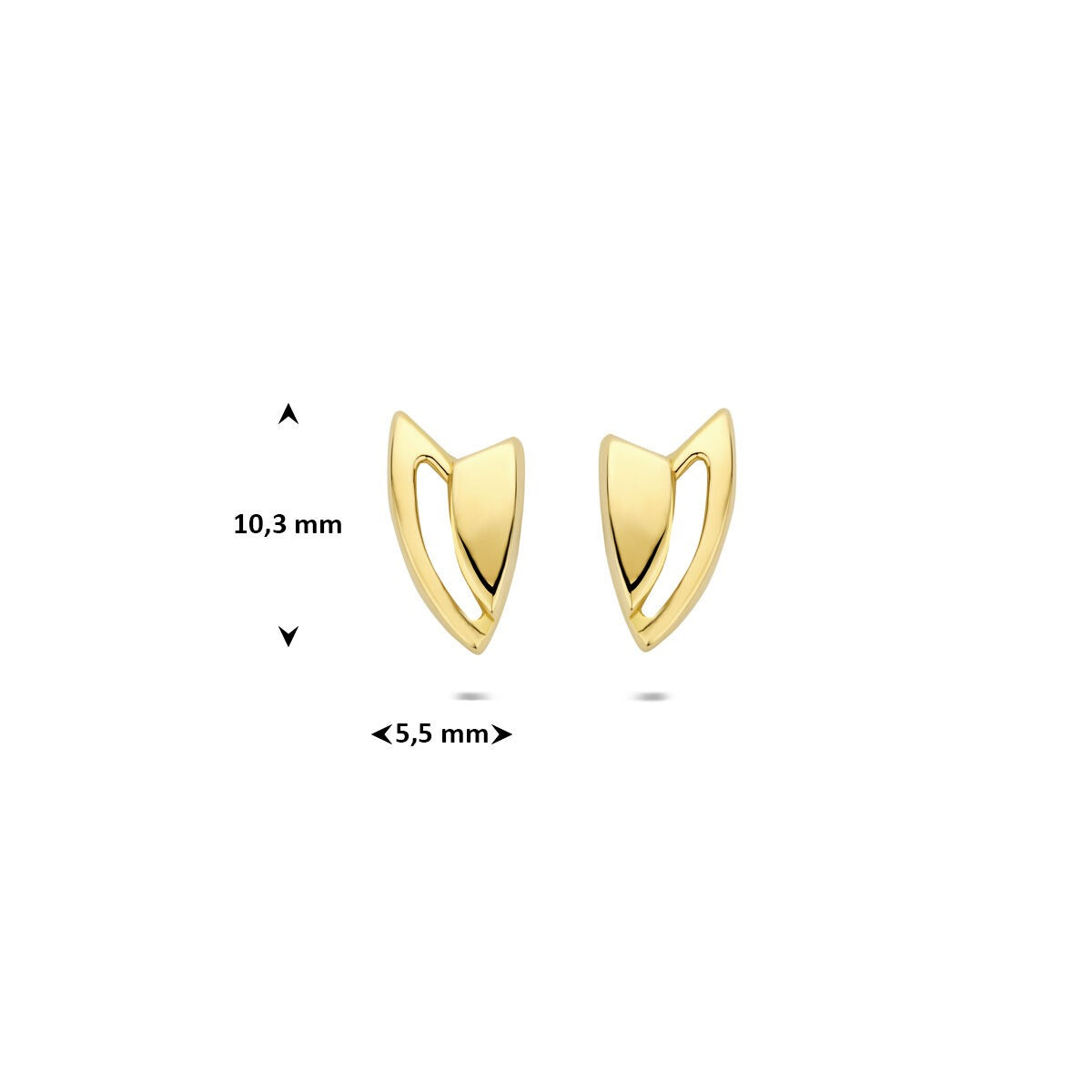 pendientes de botón de oro 9k