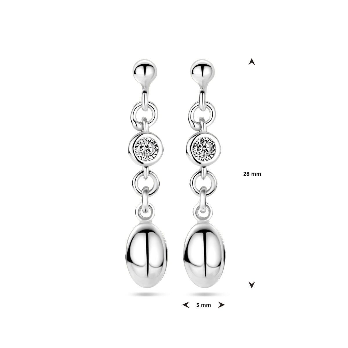 Pendientes de plata con circonitas – plata 925 rodiada