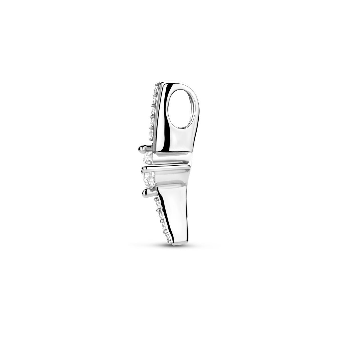 Colgante de plata rhodium con circonitas en engaste de entorno