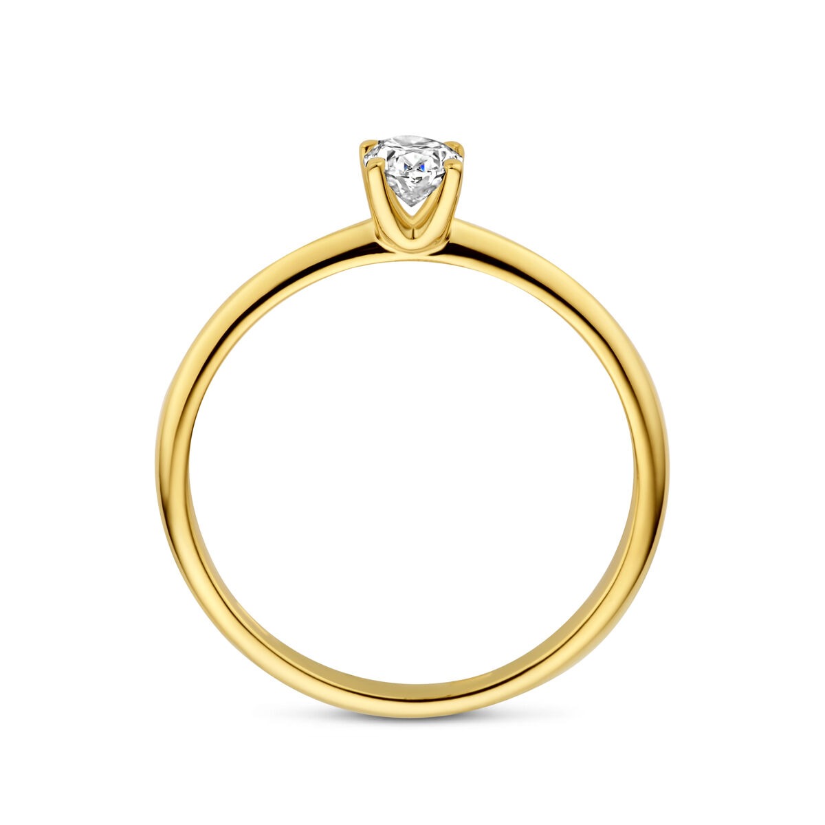 Anillo de oro amarillo de 14k con diamante cultivado en laboratorio - ovalado 0.30ct