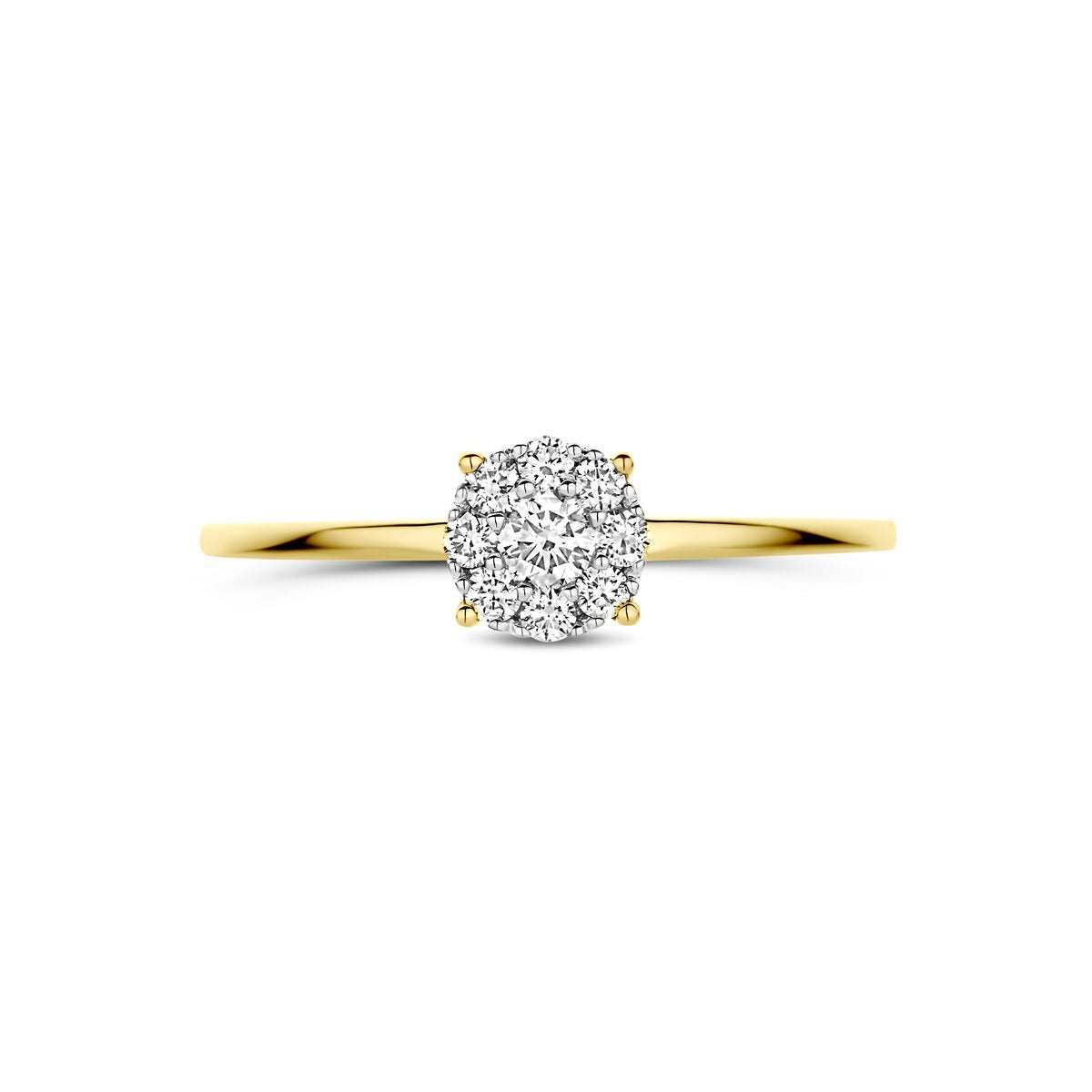 anillo de oro bicolor con diamante 0.19ct