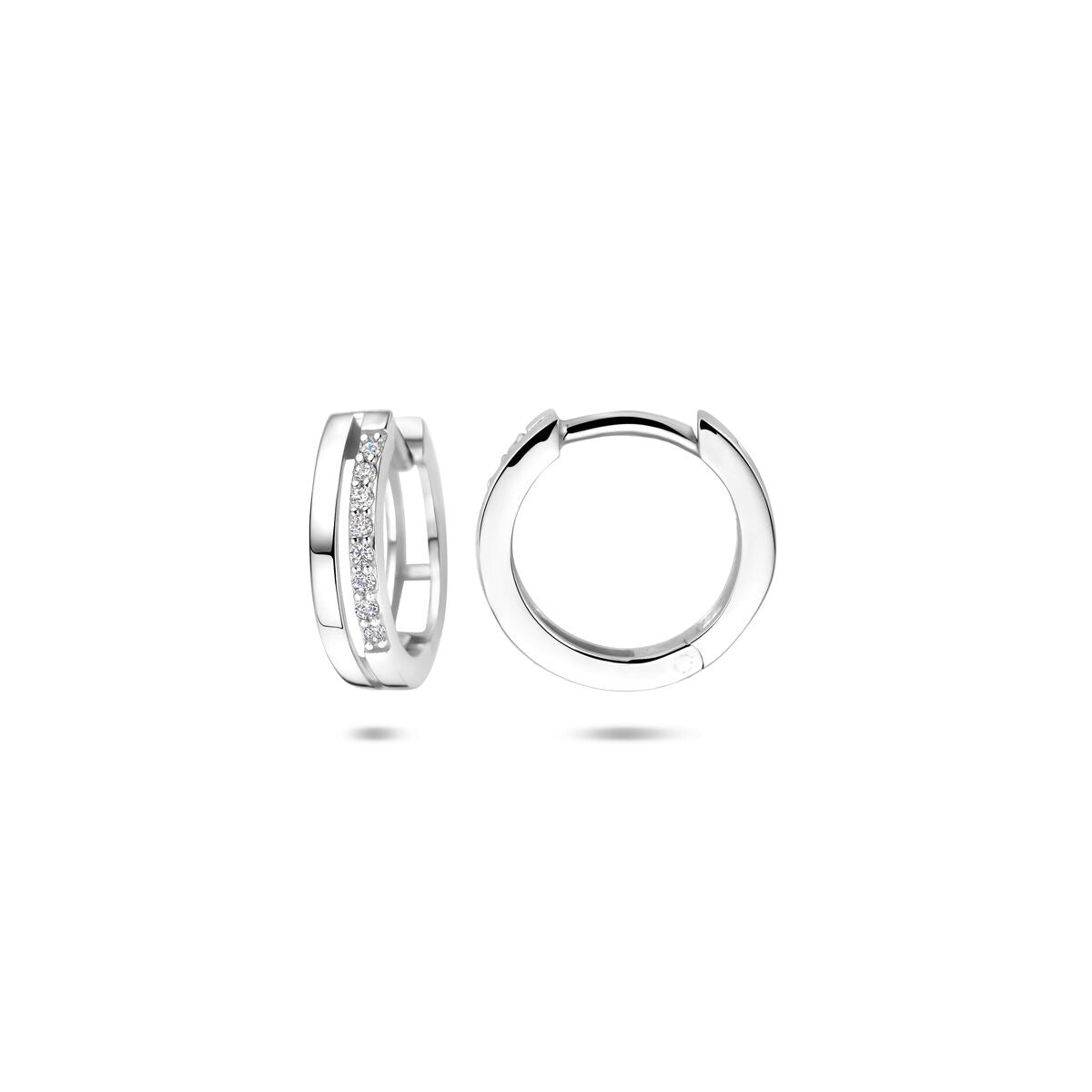 Aros de plata con circonitas - plata 925 rodiada