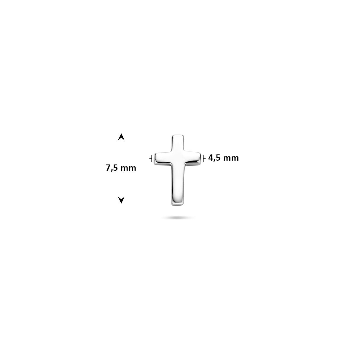 Piercing de cruz de plata plana - rodiado en plata 925