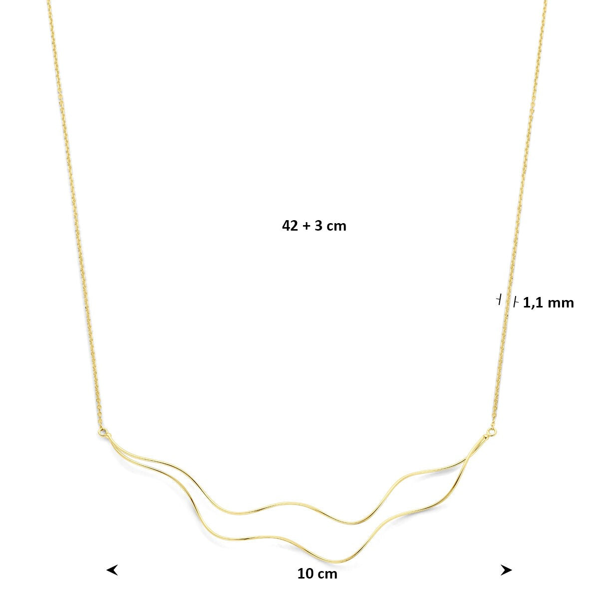 collar de oro amarillo de 14k