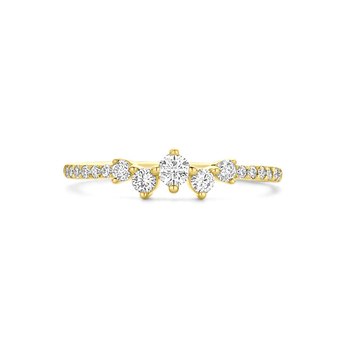 Anillo de mujer en oro amarillo de 14k con diamante cultivado en laboratorio de 0.33ct