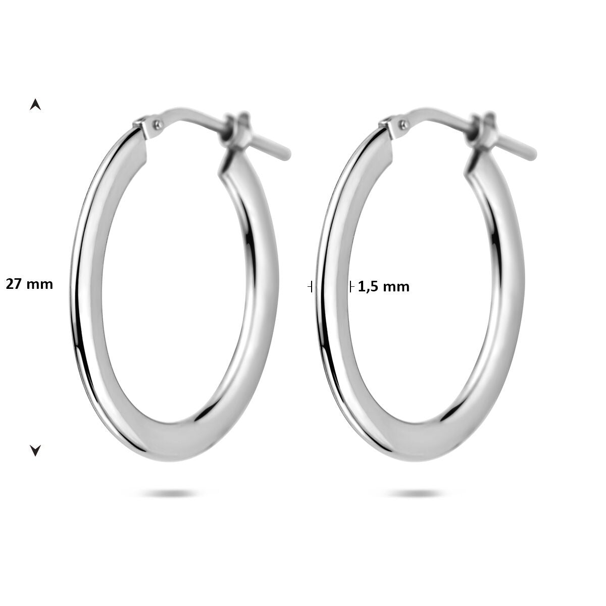 Aros de plata con cierre de bisagra – plata 925 rodiada