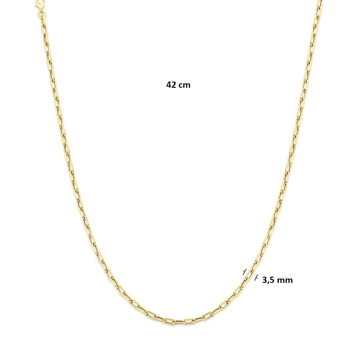 collar de ancla de oro de 14k
