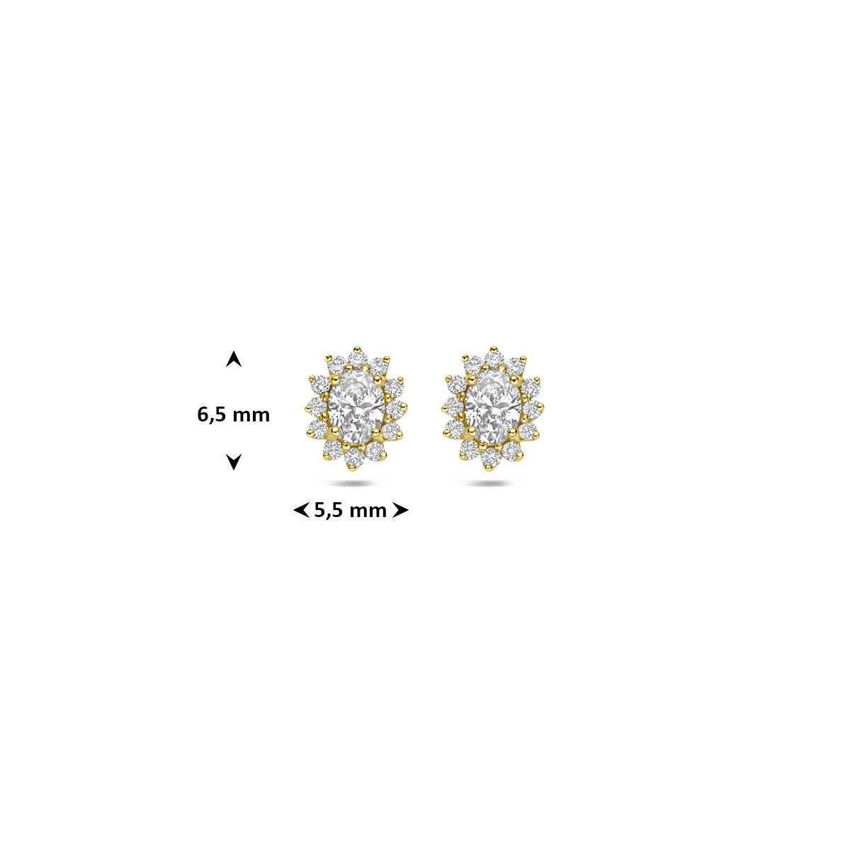 Pendientes de botón de oro amarillo 14k con diamante cultivado en laboratorio 0,43 ct