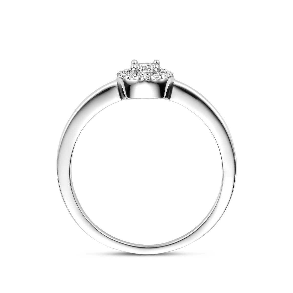 Anillo de plata rodiada con zirconia