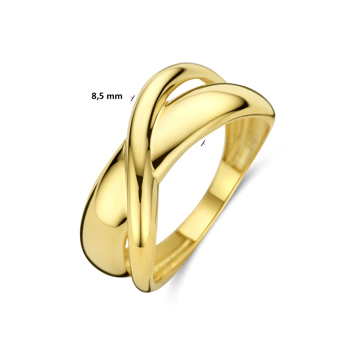 Anillo de mujer de oro amarillo de 14k con banda ancha de 8,5 mm