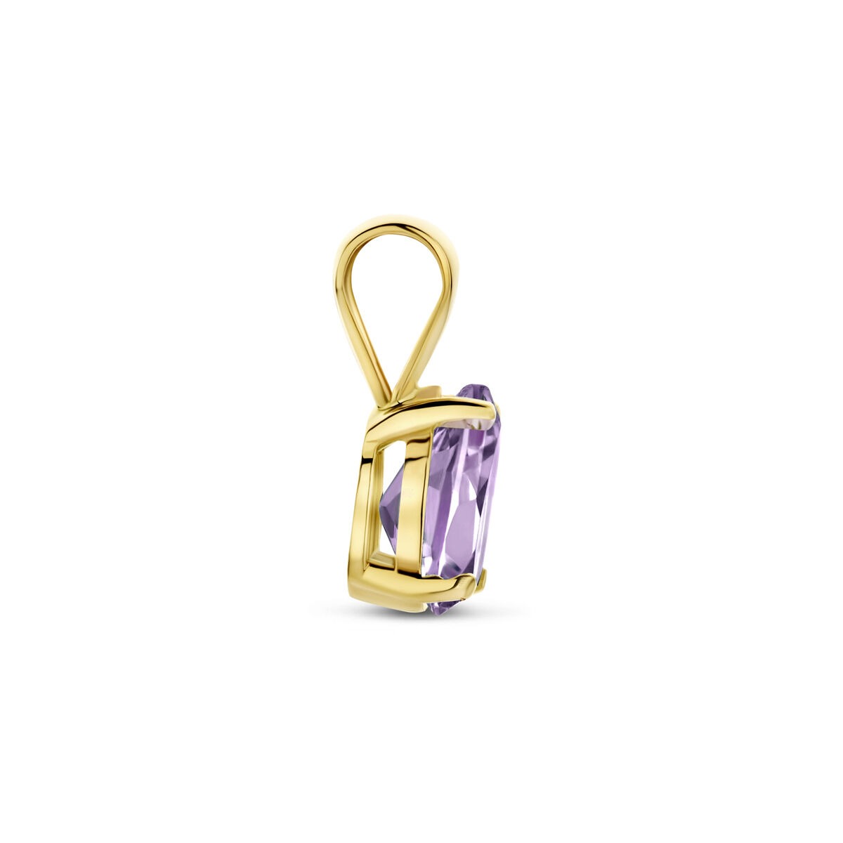 Colgante de oro amarillo de 14k con amatista