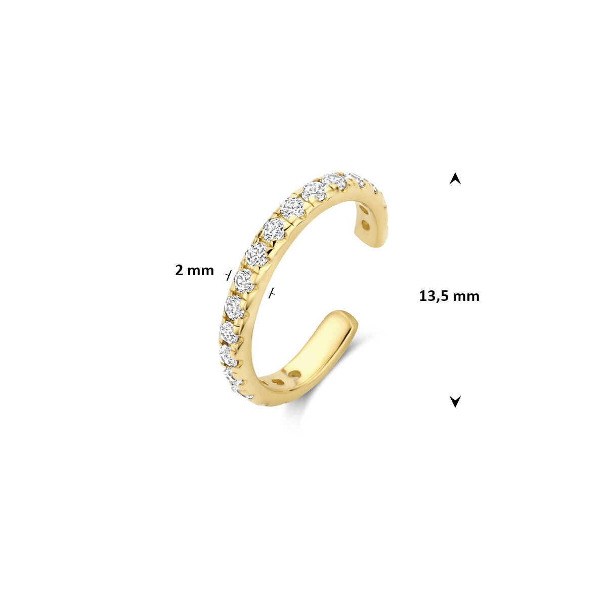 Ear Cuff de oro amarillo de 14k con circonitas