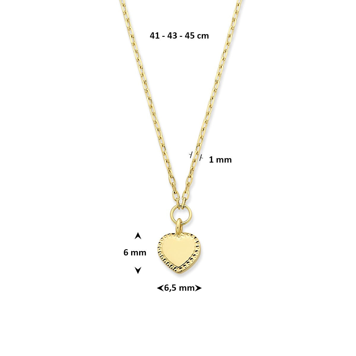 Collar de oro amarillo de 14k con corazón – Fino collar ancla como símbolo de amor