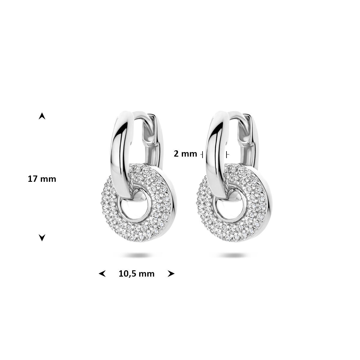Aros de plata con circonitas rodiados