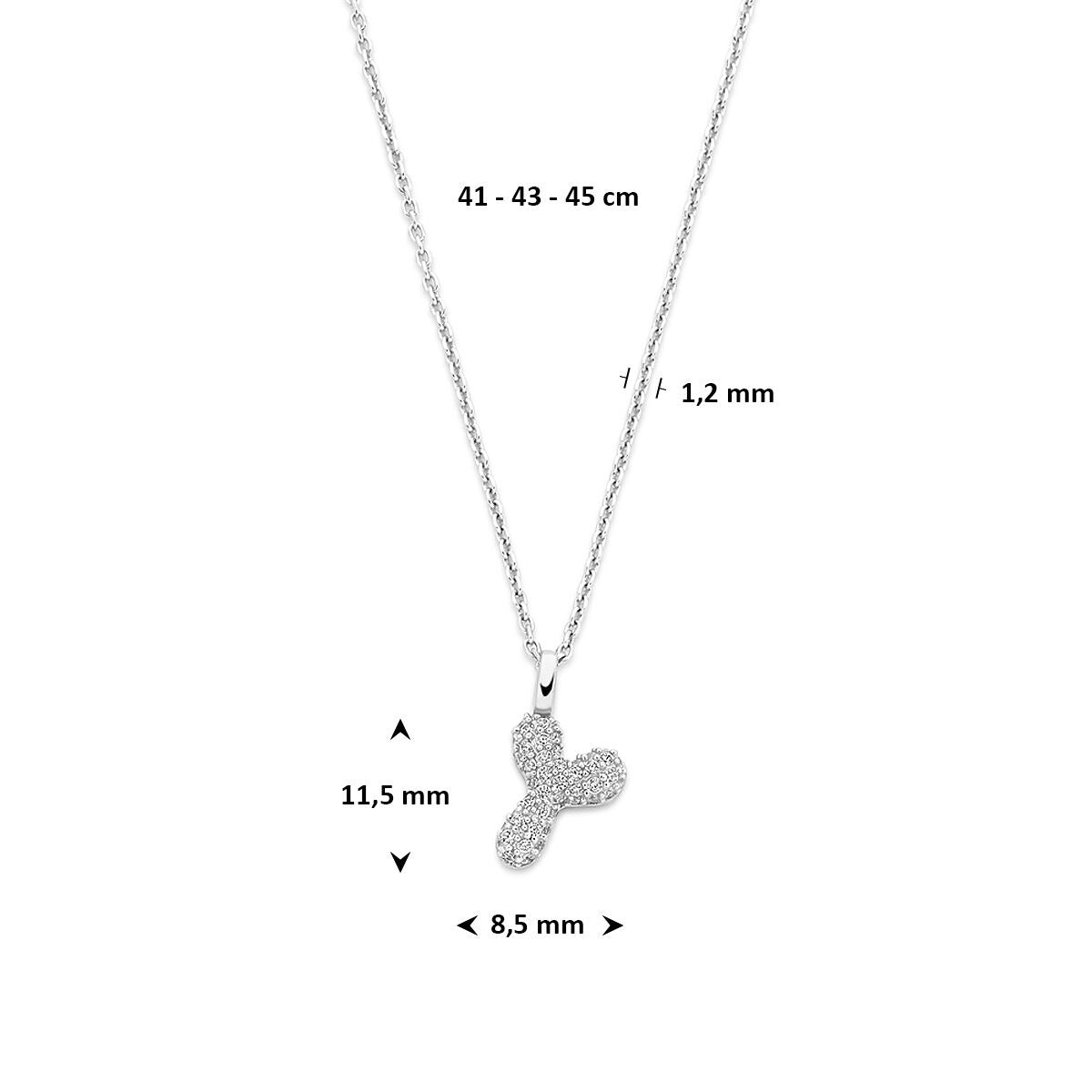 Collar de plata 925 rodiado con letra y circonitas