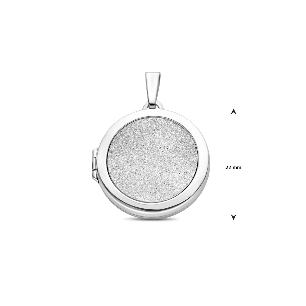 Medaillon de plata – rodiado 925 plata con acabado pulido/brillante diamantado
