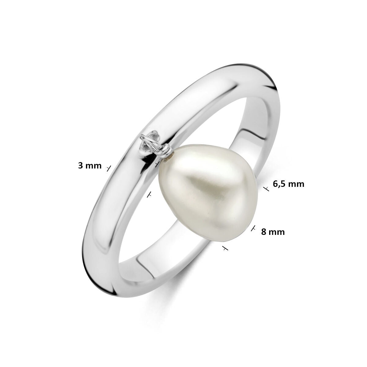 Anillo de plata 925 rodiado con perla