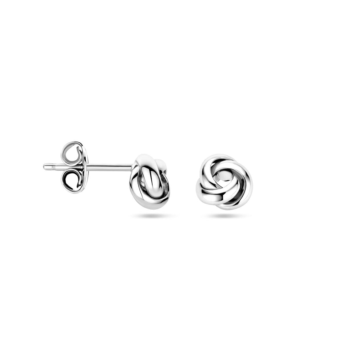 Pendientes de mujer de plata - rodiados 6 mm