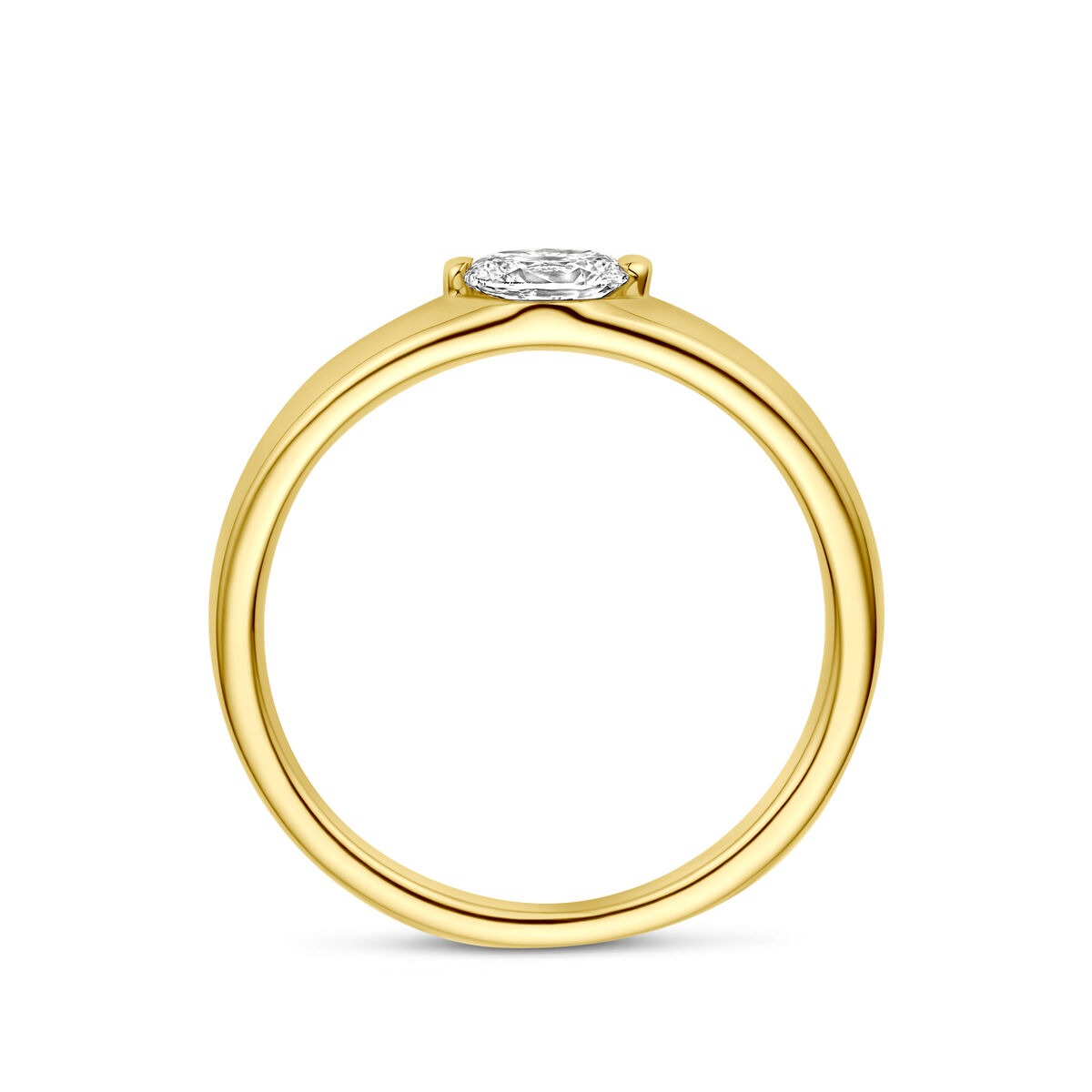 Anillo de oro amarillo de 14k con diamante 0,32 ct solitario