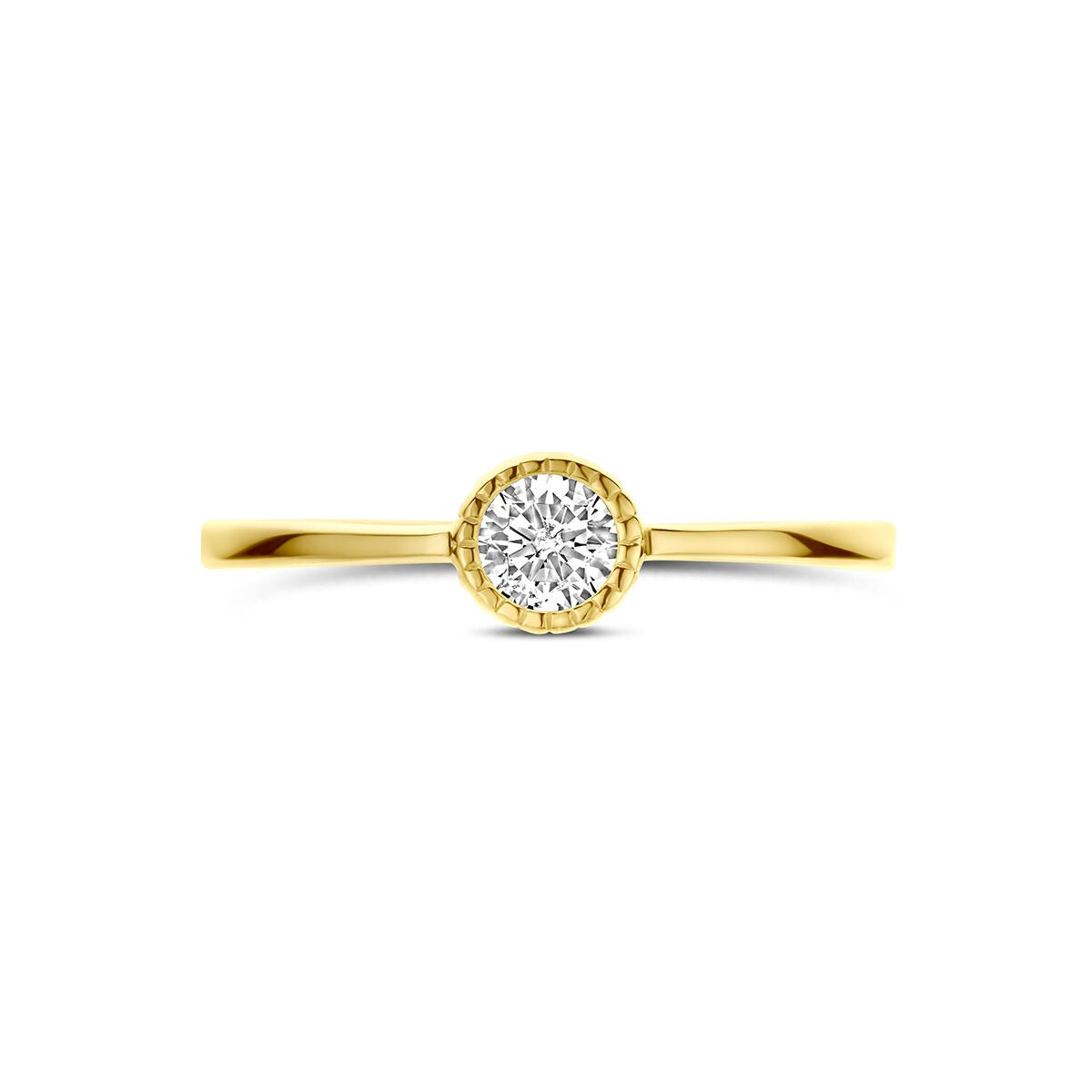 9k Geelgouden ring met zirkonia