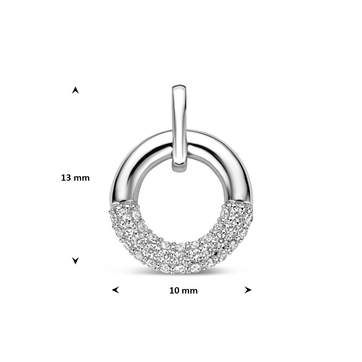 colgante de circonita 10 mm plata rodiada