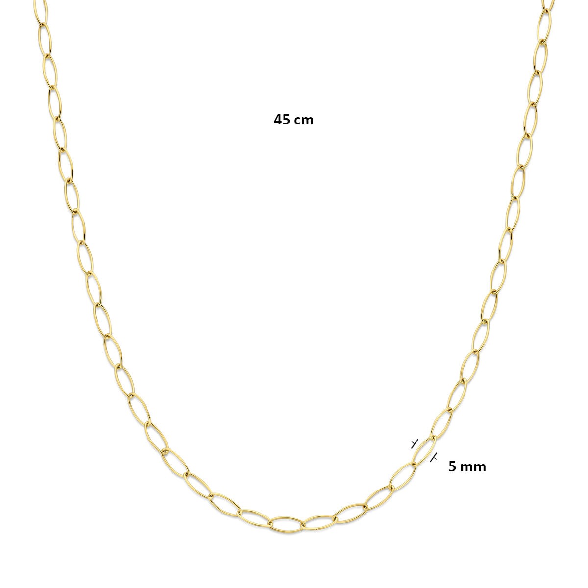 Collar de eslabones en oro amarillo 14k ancla