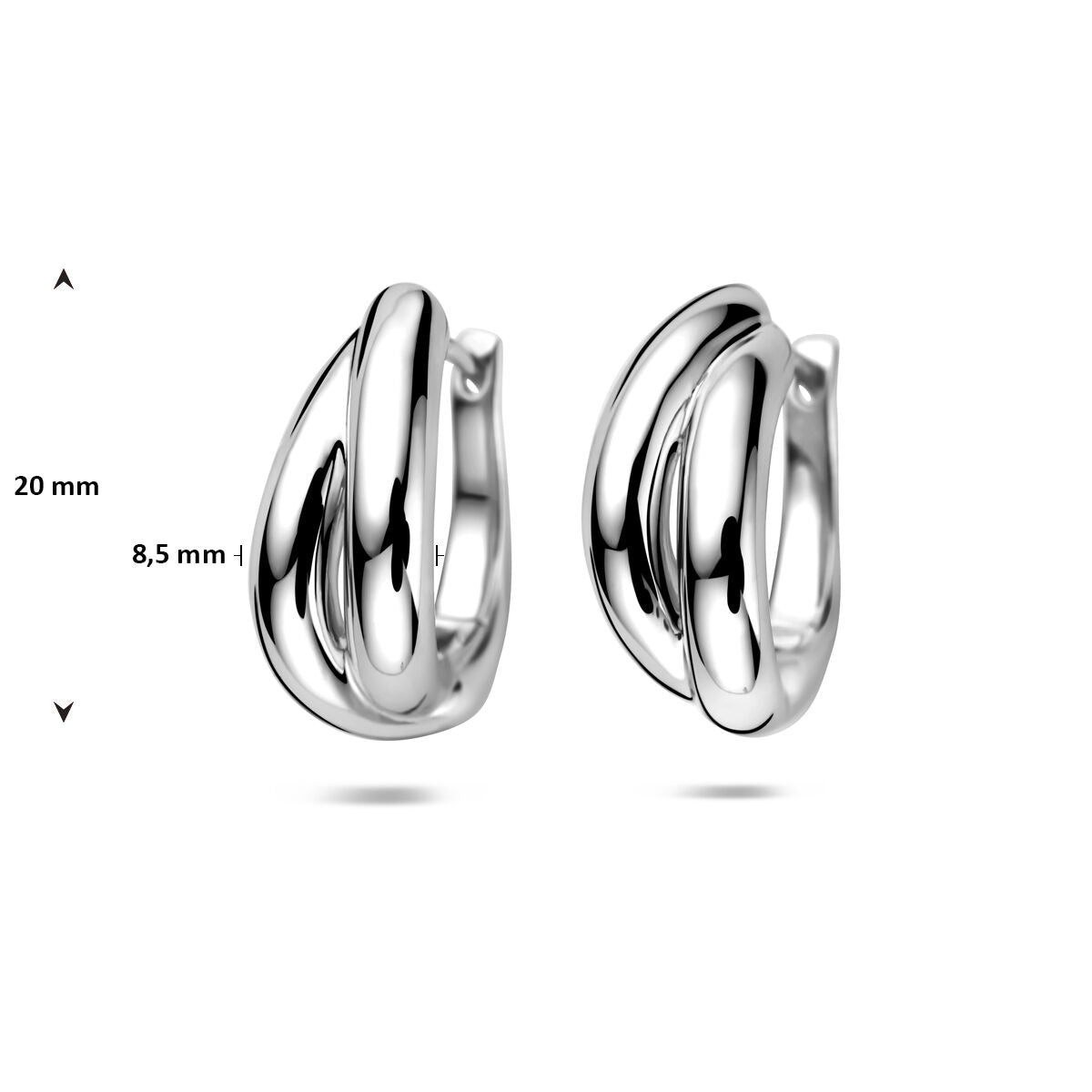Aros de mujer de plata rodiada