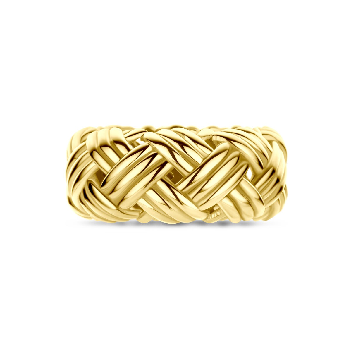 Anillo de mujer en oro amarillo de 14k – 10 mm de ancho