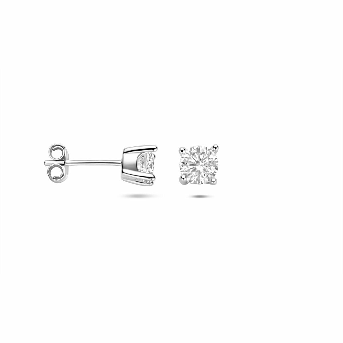Pendientes de botón de plata con circonitas – plata 925 rodiada