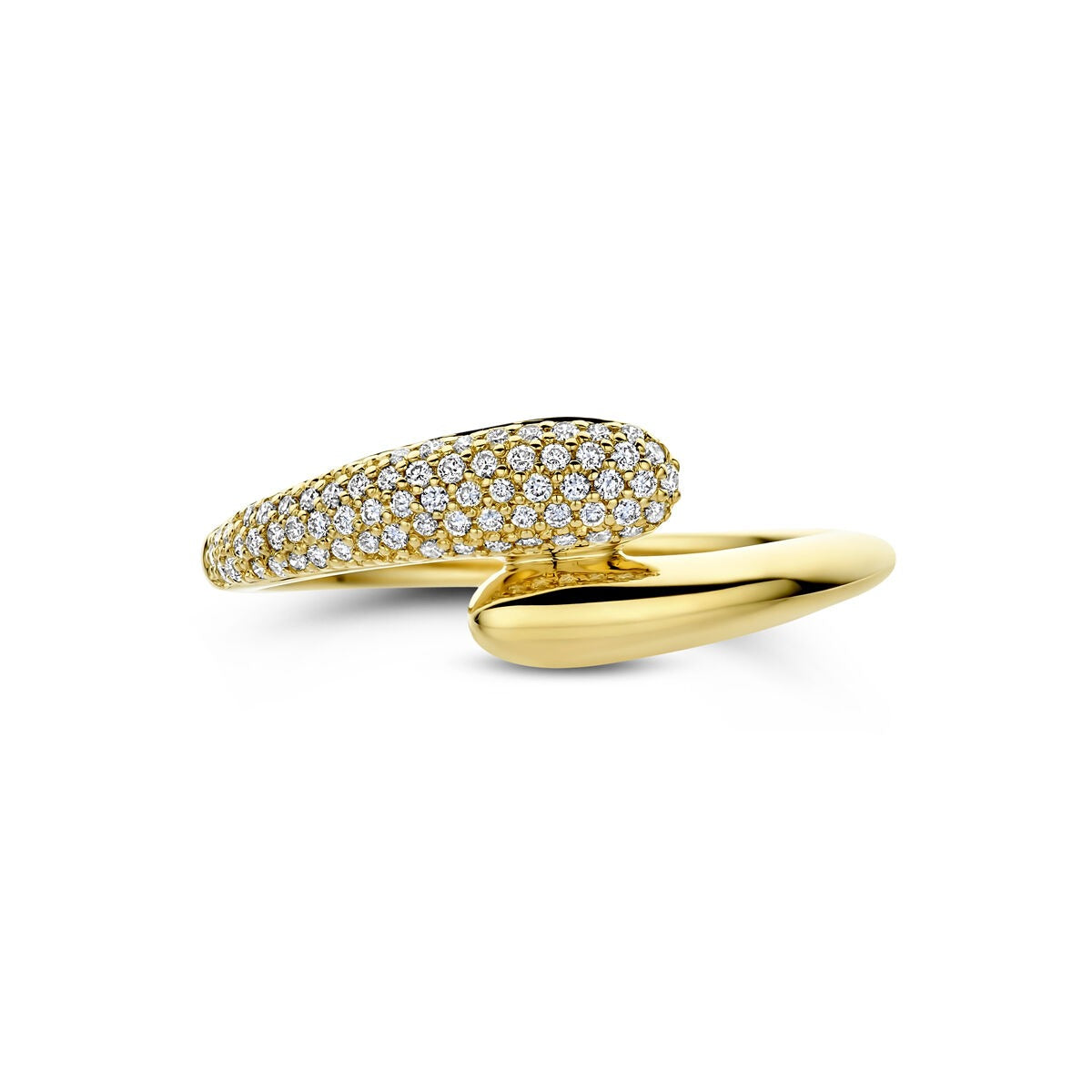 anillo de oro amarillo de 14k con diamante de 0.15ct