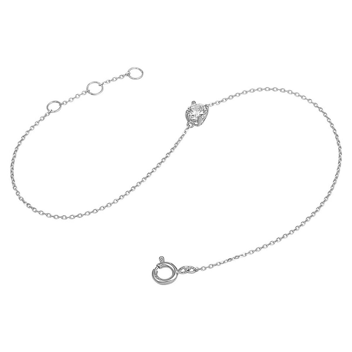 pulsera de oro blanco con circonitas – eslabón ancla