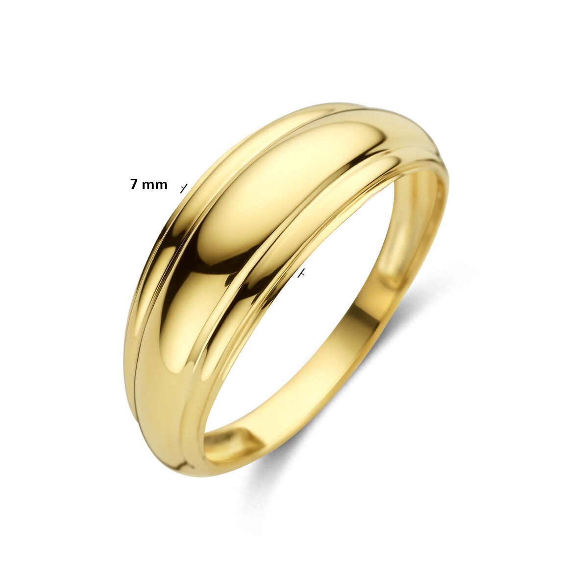 Anillo de mujer de oro amarillo de 14k con banda ancha